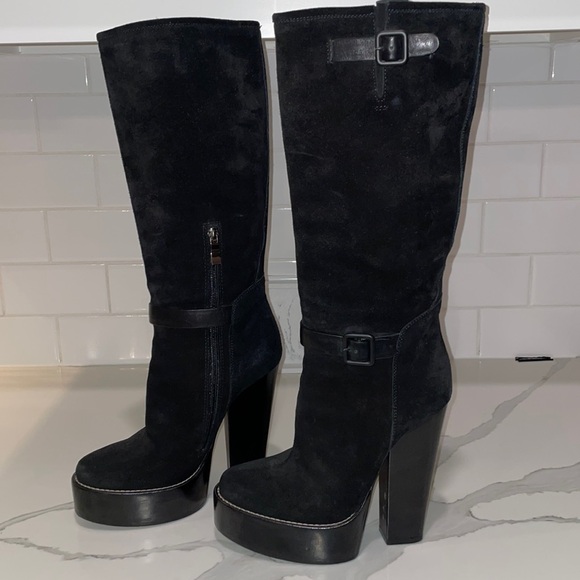BALENCIAGA BLACK SUEDE BOOTS MADE IN ITALY SIZE 37 (7 US) - Picture 16 of 17